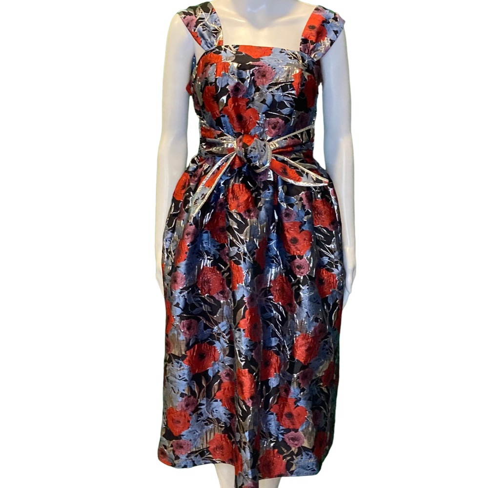 NWT Autumn Adeigbo Blue Multicolor Gabriella Dress - Sz 2 - Picture 3 of 9